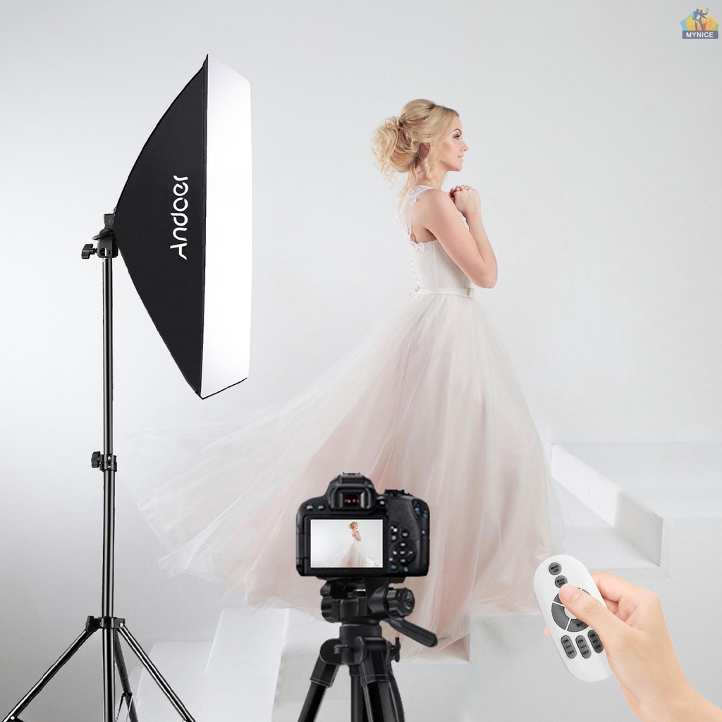 ANDOER Hộp Đèn LED RGB 20 * 28 Inch Mềm * 1 / 5500K 35W * 1 / Bộ Lọc Màu Đỏ / Vàng / Xanh Dương / Xanh Dương / 2M Kèm Giá Đỡ Và 1 Dây