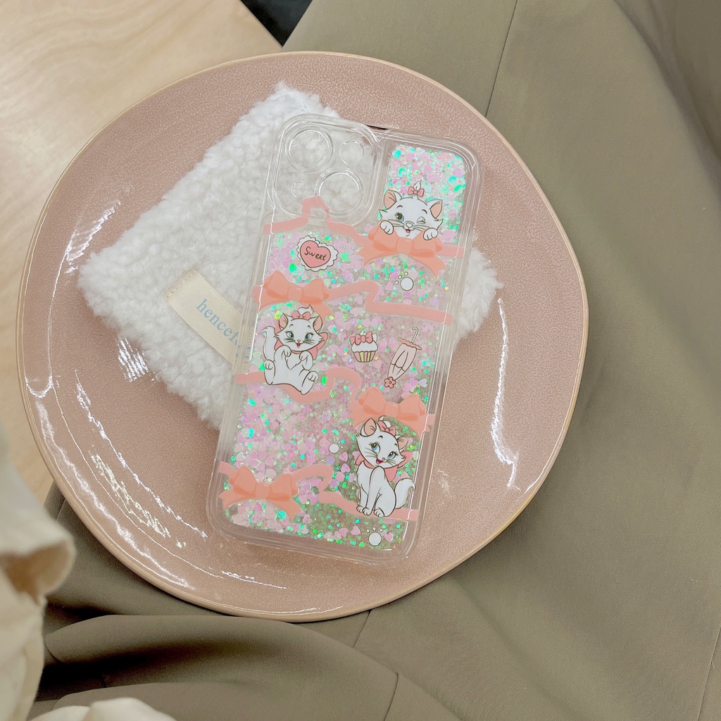 Ốp Điện Thoại TPU Mềm Trong Suốt Phối Kim Tuyến Nước Chống Rơi Cho iPhone11 12 13 14 Pro Max