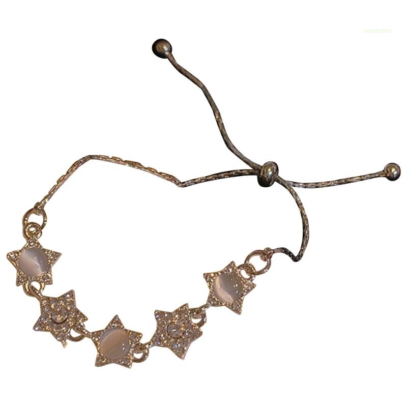 Vòng Tay Hợp Kim Đính Đá Opal Hình Ngôi Sao Năm Cánh Phong Cách Hip hop Thời Trang Cho Nữ