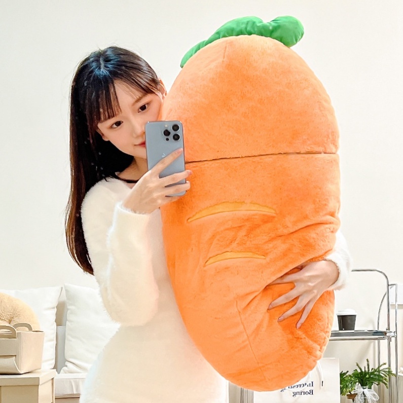 Thú Nhồi Bông Hình Thỏ / Cá / Cà Rốt / Cún Con Dễ Thương 82cm 2 Trong 1