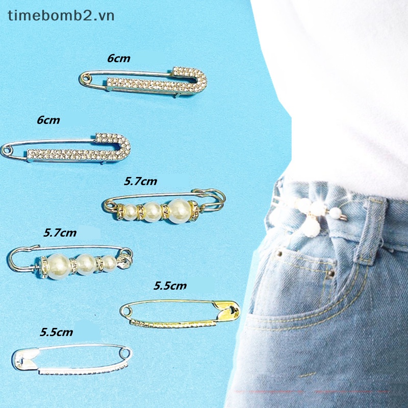 Set 6 Ghim Cài Áo Đính Ngọc Trai Nhân Tạo Thời Trang