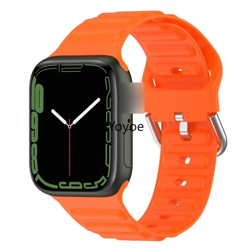 Dây Đeo Đồng Hồ Bằng Silicone Kích Thước 44mm 40mm 45mm 41mm 49mm 42mm 38mm Cho iwatch Series 7 Se 3 4 5 6 8 Ultra