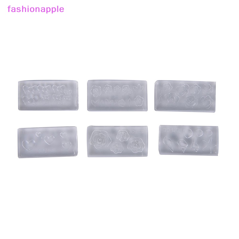 Set 6 Khuôn Silicone Tạo Hình Trang Trí Móng Tay 3D DIY