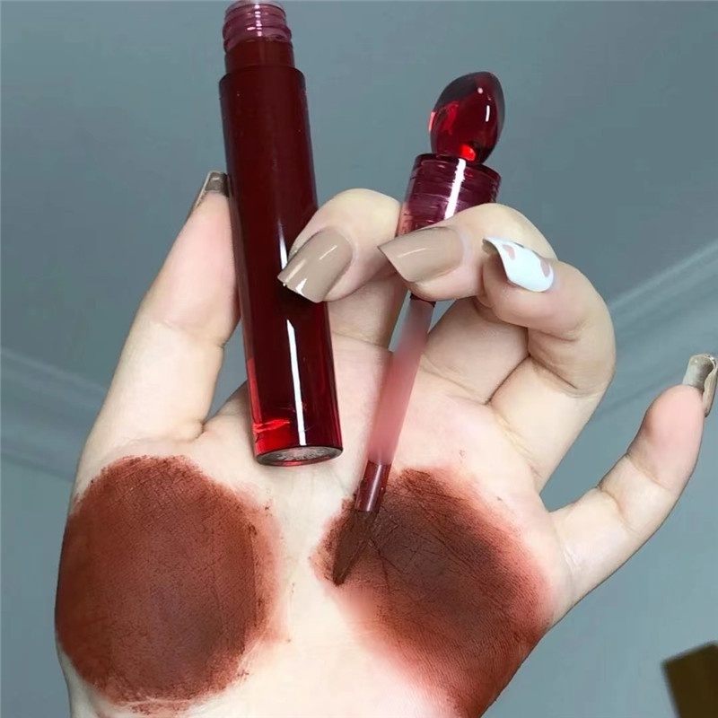 Abpopa ineyoo® Son Kem Lì Mềm Mịn Lâu Trôi Không Thấm Nước Thiết Kế Vỏ Hình Viên Đá