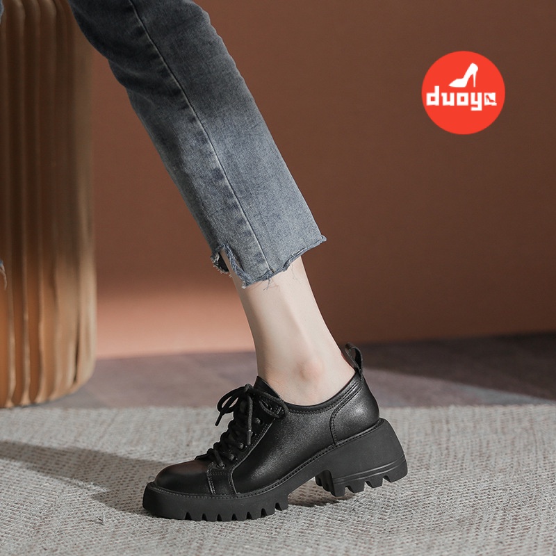 Duoya Giày Da Thật Đế Dày Buộc Dây Kiểu Anh Nhật Bản ~ [Hàng Có Sẵn]