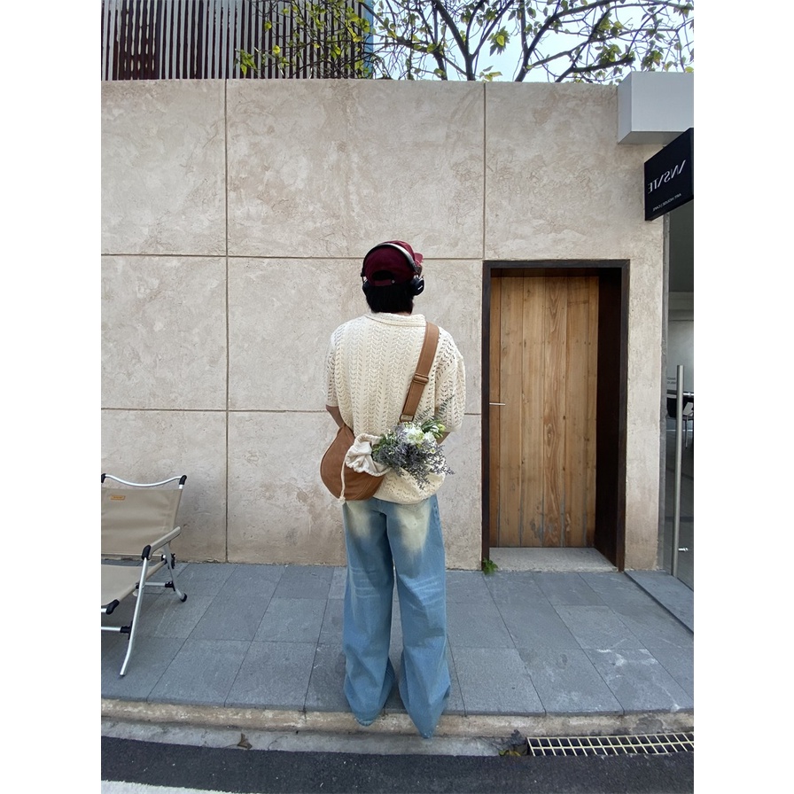 Áo Sơ Mi Dệt Kim Mỏng Dáng Rộng Cổ Đứng Tay Ngắn Thời Trang Mùa Hè Thoáng Khí Cho Nam