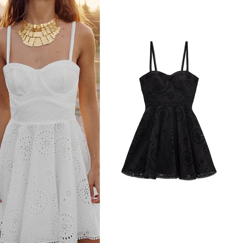 Zara Đầm Hai Dây Dáng Chữ A Thêu Họa Tiết Thời Trang Mùa Hè 2784019