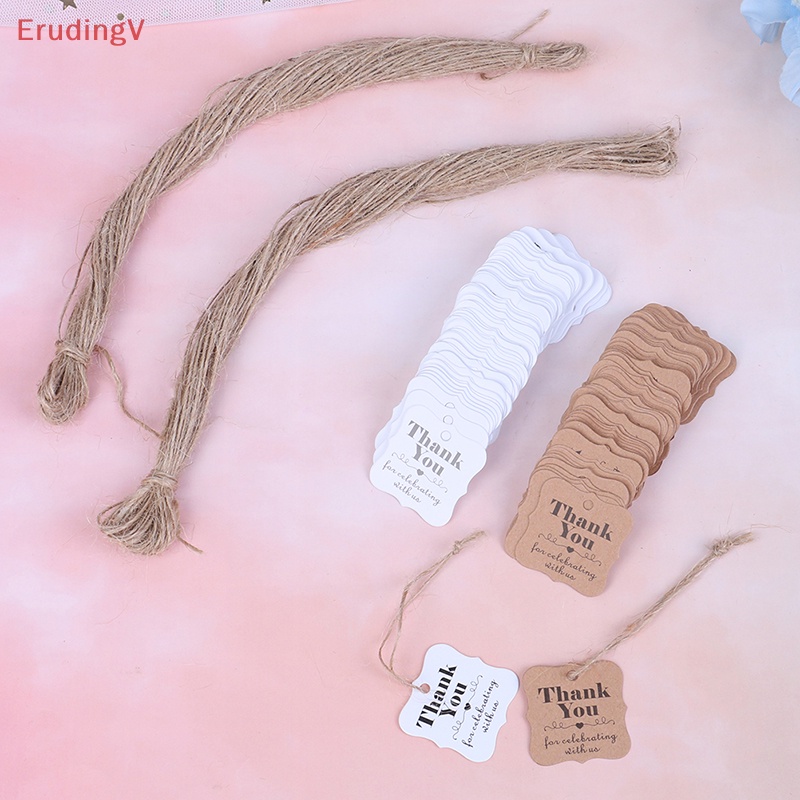 Set 100 Thẻ Giấy In Chữ Thank You for Celebrag Kèm Us Dùng Làm Quà Tặng Cho Bé