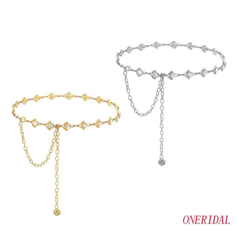 Thắt Lưng Dây Xích Nhiều Lớp Bằng Kim Loại Đính Đá Cho Nữ