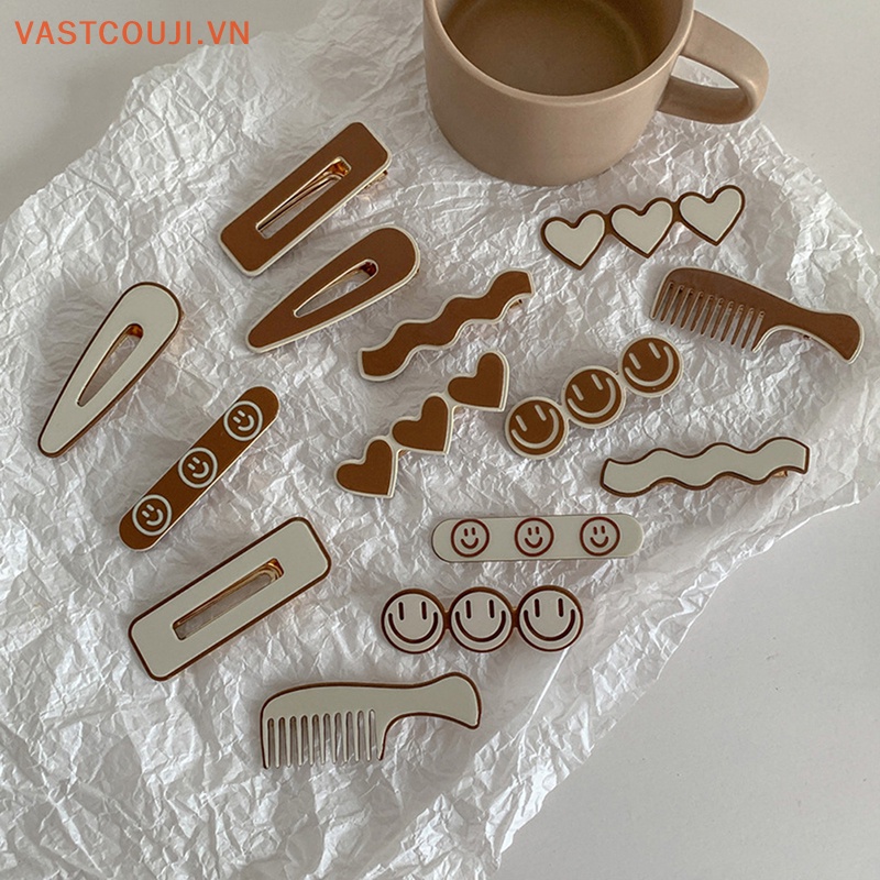 Kẹp Tóc Hình Mặt Cười Lược Kim Loại Thời Trang Hàn Quốc Cho Nữ