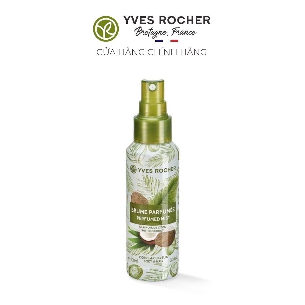 Xịt Thơm Toàn Thân Yves Rocher Sensuality Body & Hair Mist Coconut 100ml