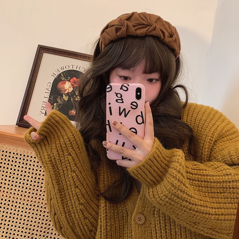 Korean Winter Khaki Style Net Red Wide-brimmed Sponge Headband Fashion Elegant Hair Band