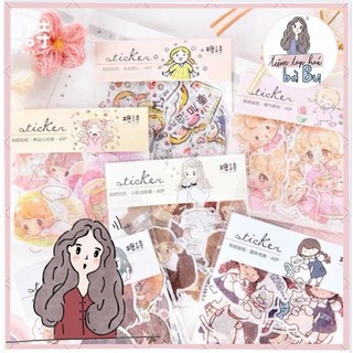 Gói 40 pcs stickers dễ thương dùng để trang trí DiY