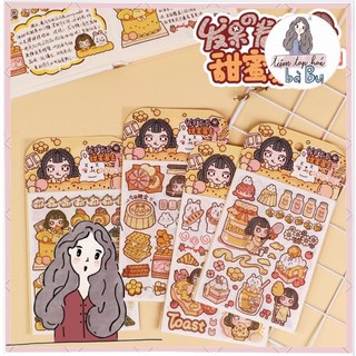 Set 4 tờ stickers nhiều chủ đề dễ thương xinh xắn