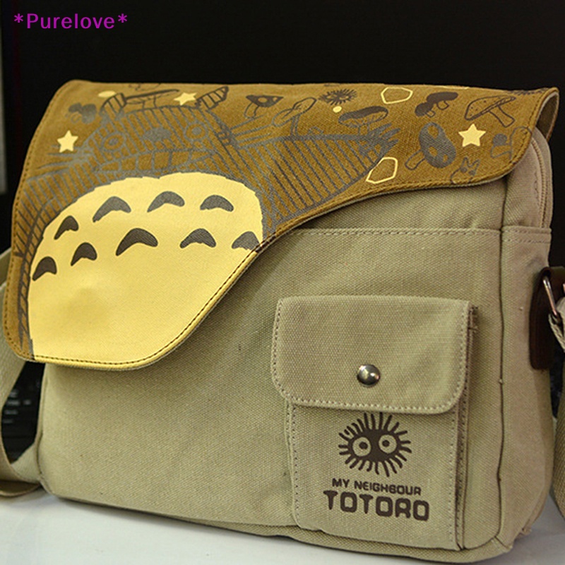 Túi Xách Đeo Vai Vải Canvas In Hình Totoro Đáng Yêu Mới