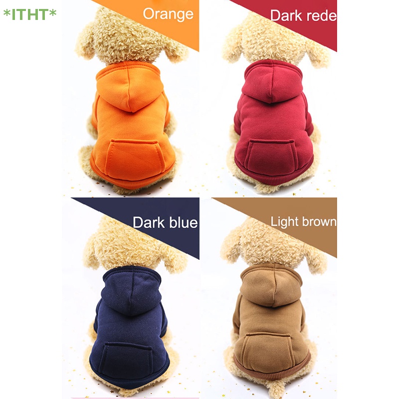 Áo Hoodie Màu Trơn Giữ Ấm Cho Thú Cưng Mới