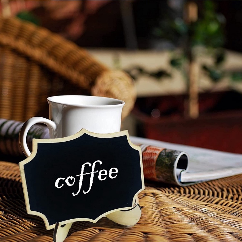 Bảng Đen Viết Phấn Mini Có Thể Xóa Được Kèm Giá Đỡ Trưng Bày Trang Trí Bàn Tiệc