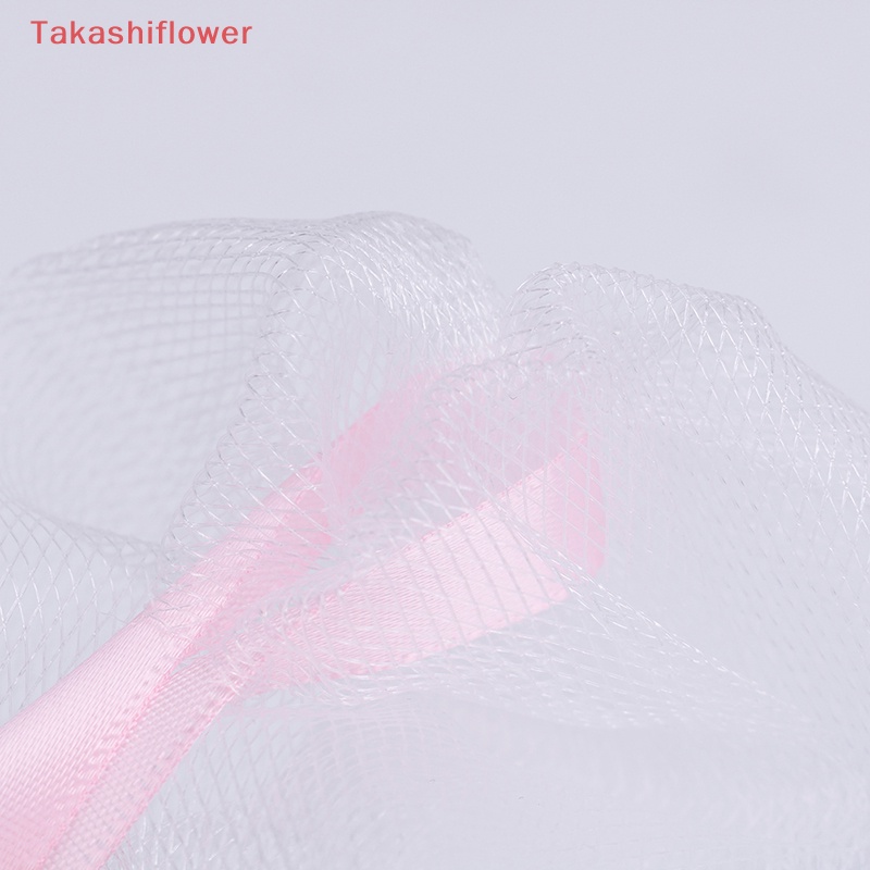 (Takashiflower) Túi Lưới Đựng Xà Phòng Tẩy Tế Bào Chết Cỡ Nhỏ Bằng Nylon Có Dây Rút