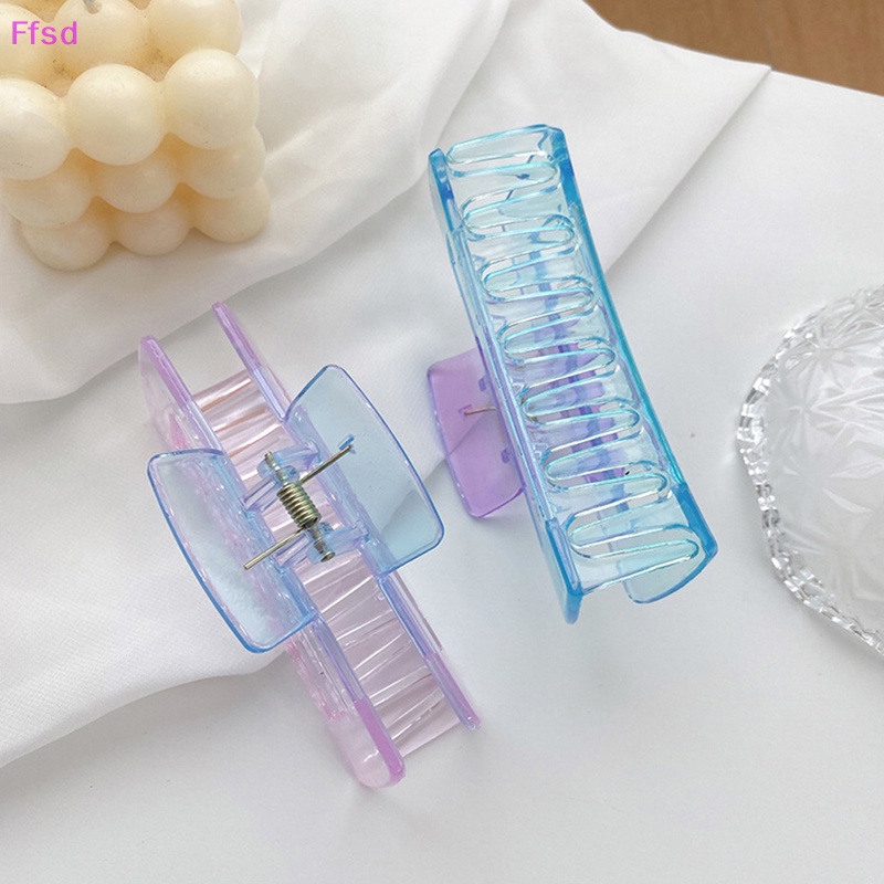 Kẹp Tóc Càng Cua Bằng Nhựa Trong Suốt Màu Gradient Kiểu Hàn Quốc Thanh Lịch