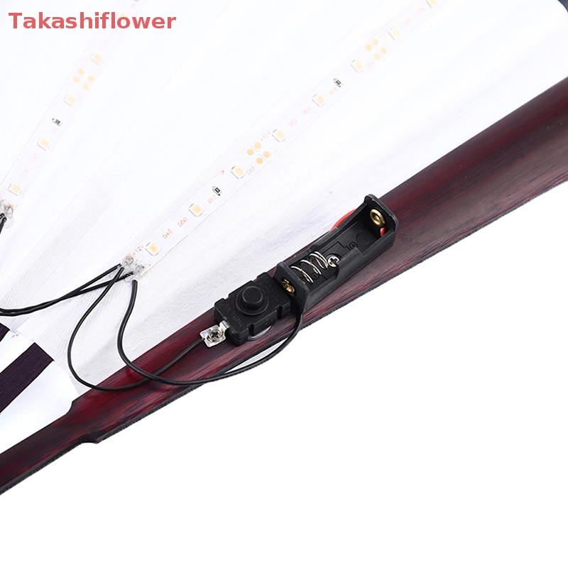 (Takashiflower) Quạt Nhảy Múa Có Đèn LED Phát Sáng Ban Đêm Cho Lễ Hội / Giáng Sinh / Tiệc Tùng /