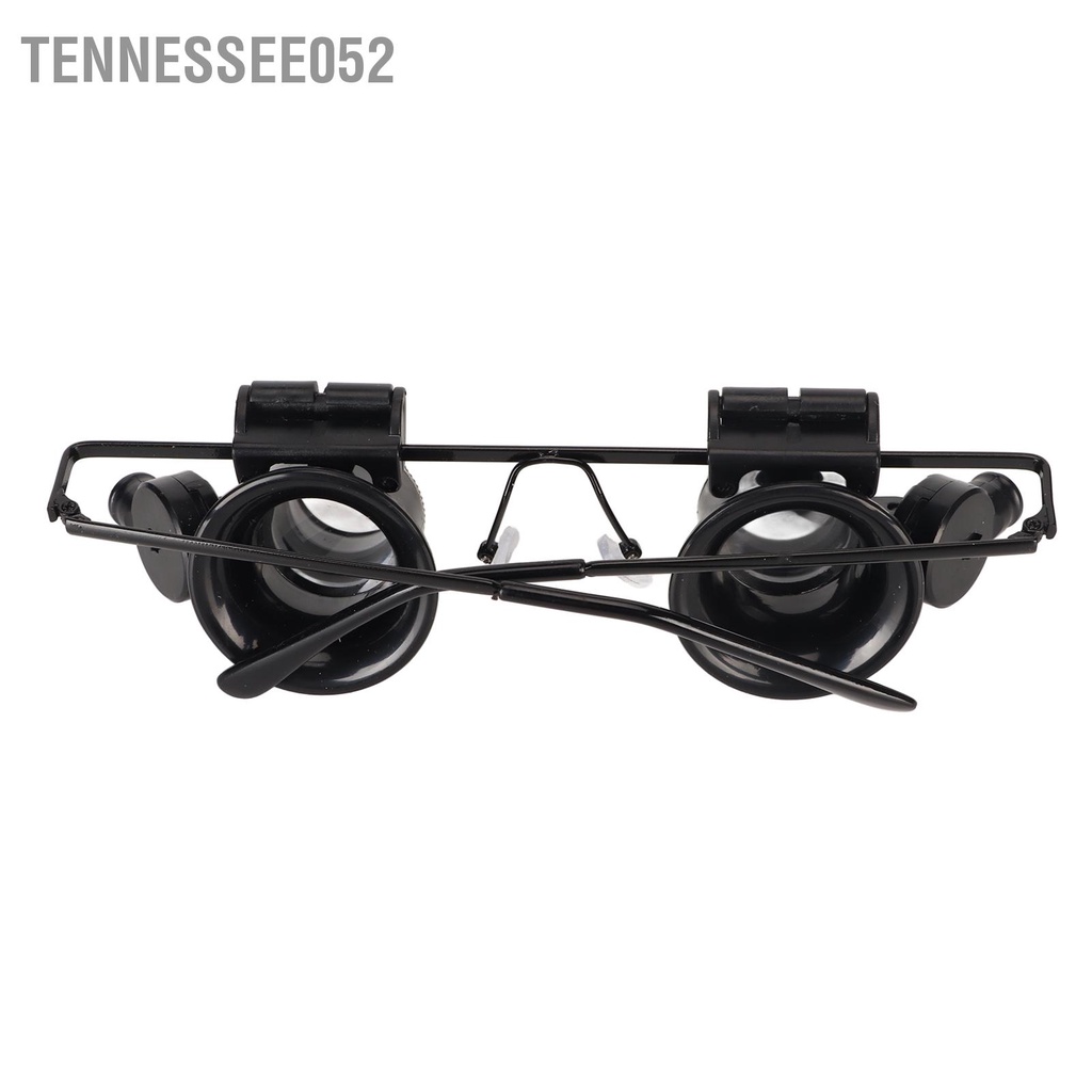 Tennessee052 Kính lúp sửa chữa đồng hồ 20X Đèn LED Công cụ thẩm định thợ kim hoàn hai mắt