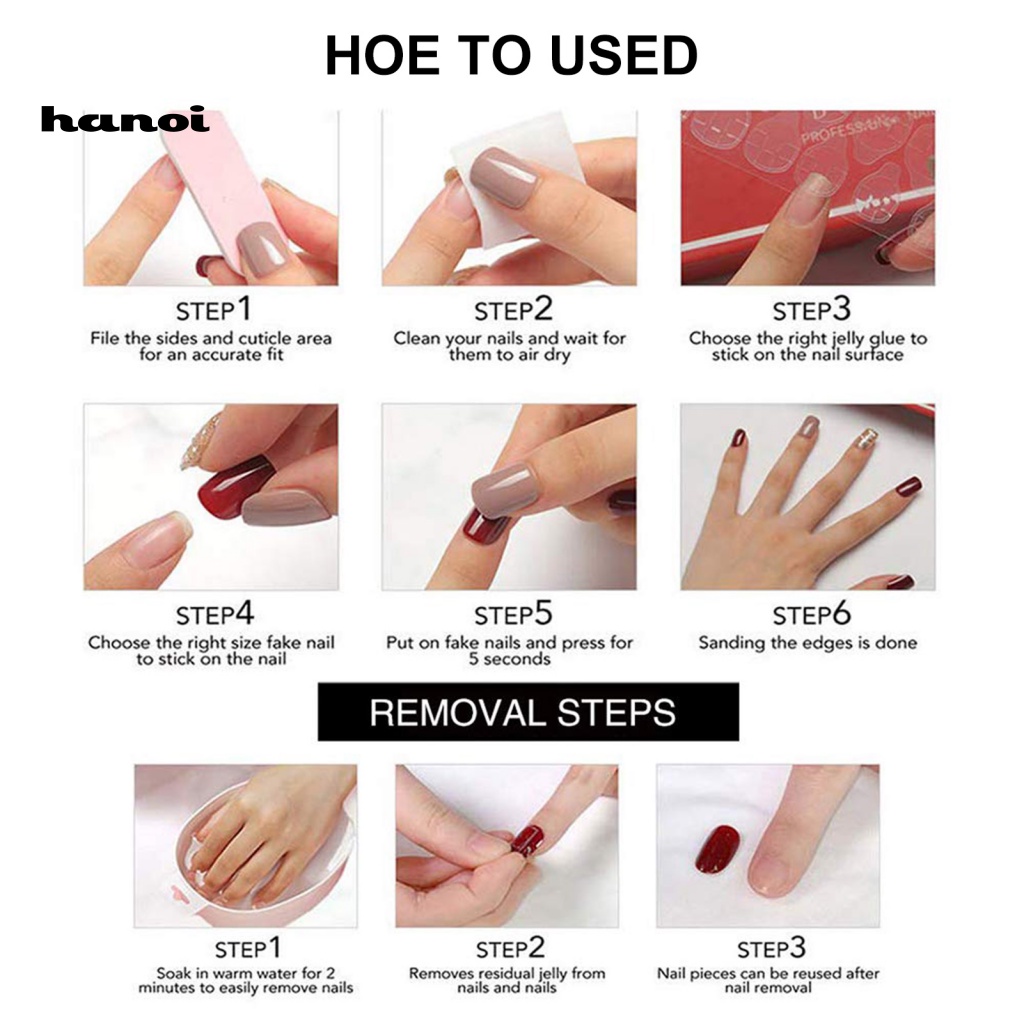 Set 24 Móng Tay Giả Hiệu Ứng Gradient Thời Trang