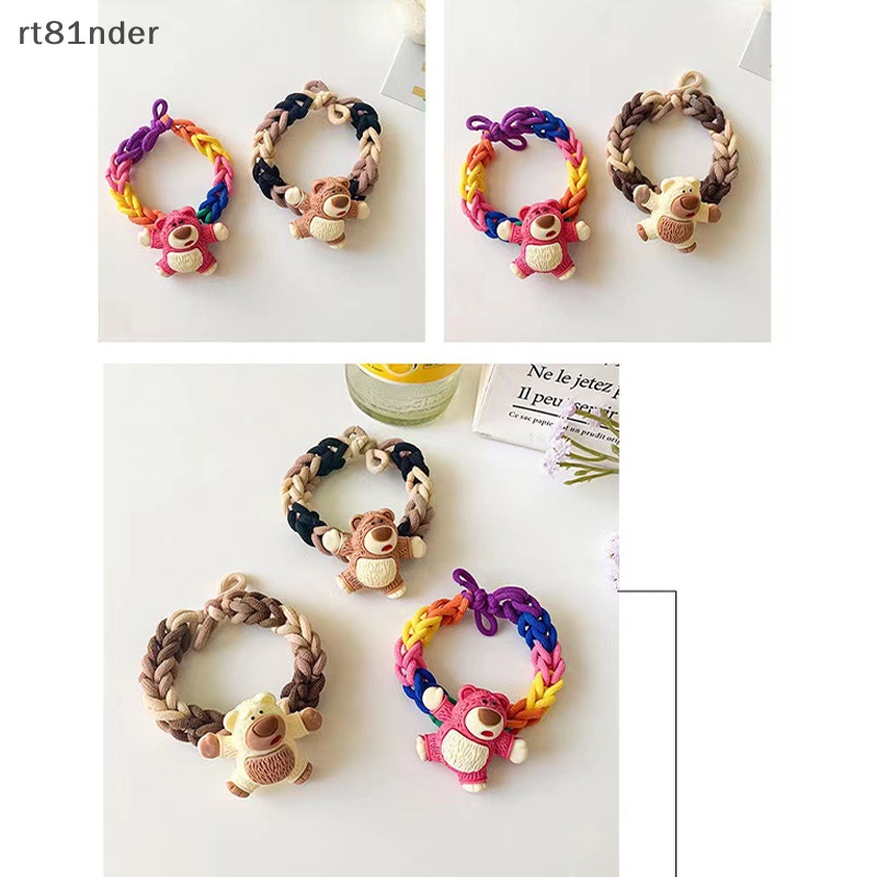 Rt Vòng Tay Dây Cao Su Bện Thủ Công Hình Gấu Dâu Tây Dễ Thương Cho Cặp Đôi Bạn Trai Bạn Gái n