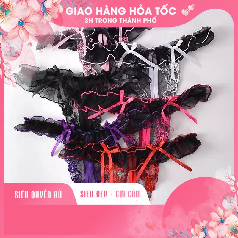 Quần lót nữ ren lưới lọt khe hở đáy freesize 0031