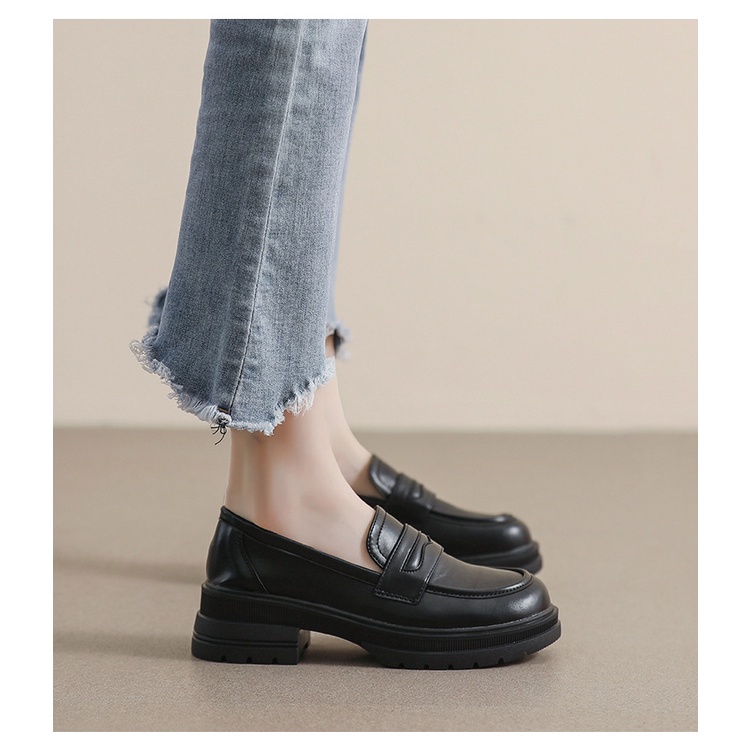 Giày Da Đế Dày Mềm Mại Phong Cách Anh Quốc Cổ Điển Thời Trang Xuân Thu 2023 Cho Nữ AA4224