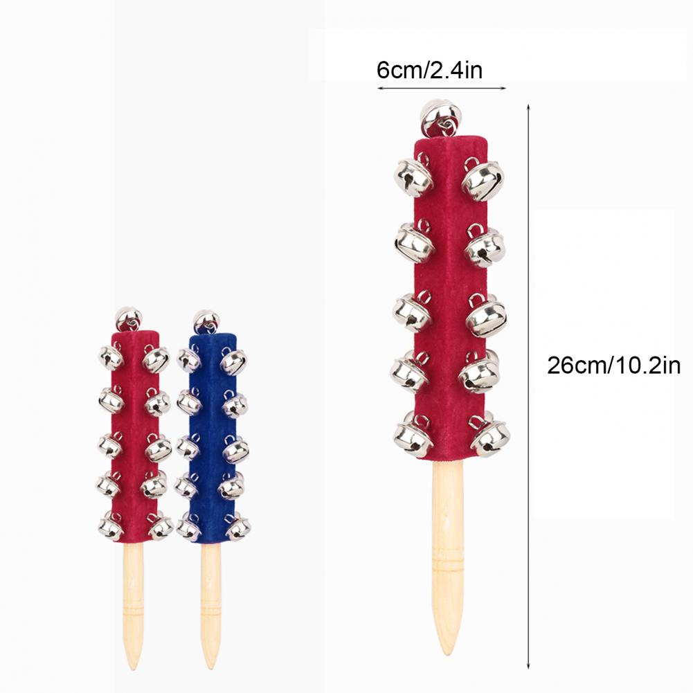 Gỗ 21 chuông, Cầm tay bằng gỗ 21 Jingle Bells Bar Sleigh Stick Đồ chơi trẻ em Nhạc cụ gõ AKOASM
