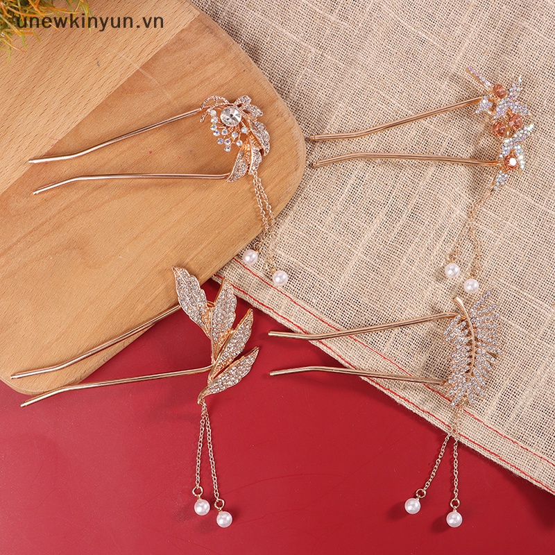 Kẹp Tóc Hợp Kim Hình Chữ U Đính Ngọc Trai Nhân Tạo Thời Trang Cho Nữ