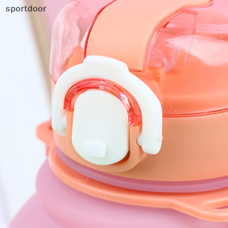 1 Bình Nước Hình Vịt Dễ Thương Có Dây Đeo Tùy Chỉnh Kèm Ống Hút Cho Học Sinh