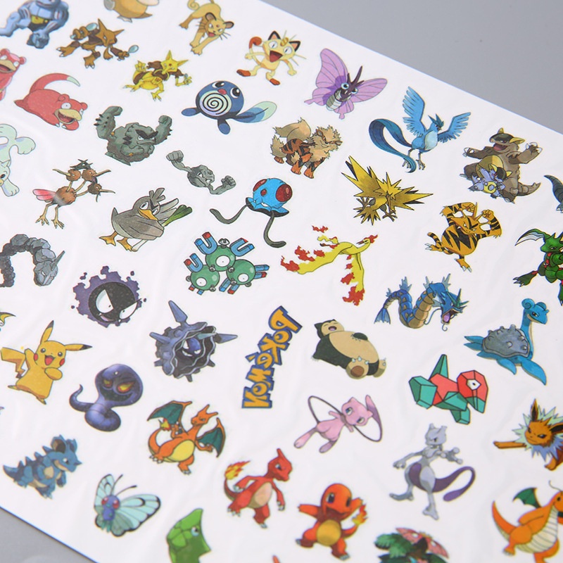 Pokemon Dán Hình Xăm Pikachu Charmander Eevee trẻ em dễ thương không thấm nước stickers quà tặng đồ chơi trò chơi