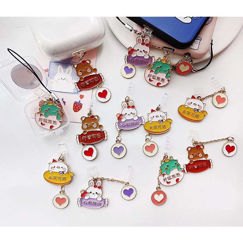 Nút Bịt Chống Bụi Cho Cổng Sạc Điện Thoại Di Động diy Hình Hoạt Hình Dễ Thương