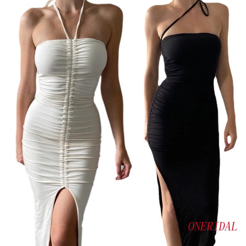 Đầm Hai Dây Dáng Ôm Kiểu Dây Rút Thời Trang Mùa Hè Quyến Rũ Cho Nữ