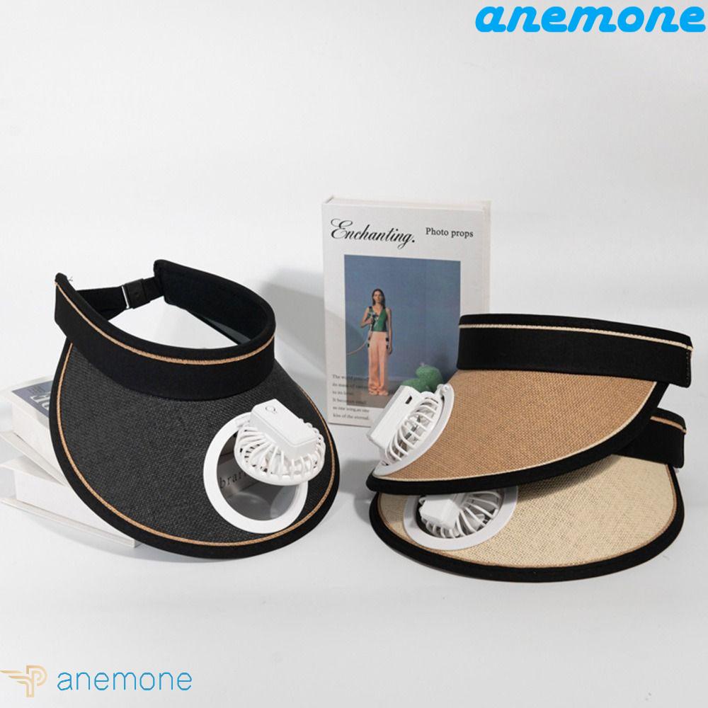 Mũ Rơm Chống Nắng Mùa Hè 3 Tốc Độ Có Quạt Điện Và Sạc USB