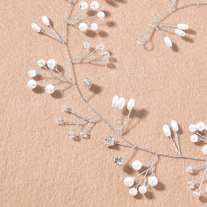 Dây Cài Tóc Đính Ngọc Trai Nhân Tạo Màu Vàng / Bạc Cho Cô Dâu