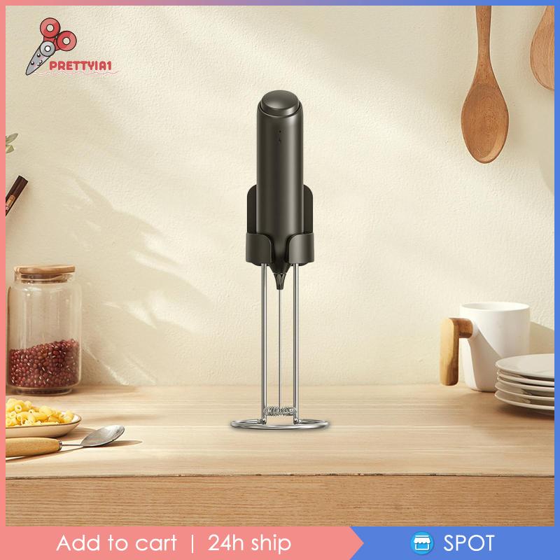 Máy Đánh Sữa Điện Tử Bằng Thép Không Gỉ Kèm Giá Đỡ Cho Cappuccino [Prettyia1]