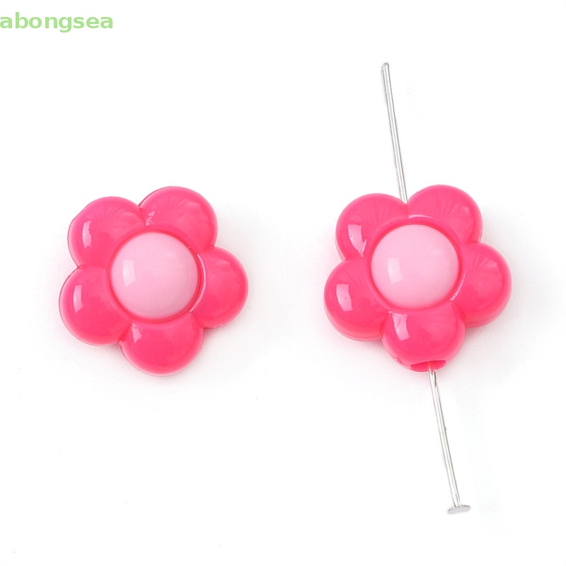 Set 20 / 40 Hạt Xỏ Lỗ Hình Hoa Nhiều Màu Sắc Dùng Để Làm Đồ Trang Sức Thủ Công