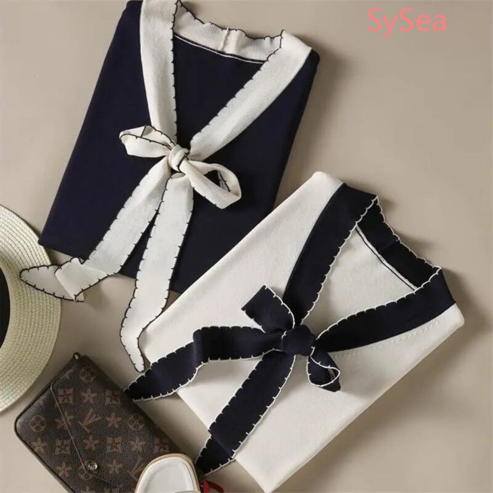 Áo Dệt Kim Phối Nơ Xinh Xắn Theo Phong Cách Mùa Hè Dành Cho Nữ