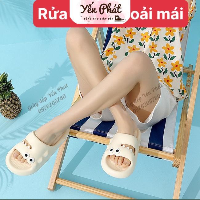 Dép bánh mì nữ quai ngang khủng long đế cao 3cm chất liệu eva HY1200