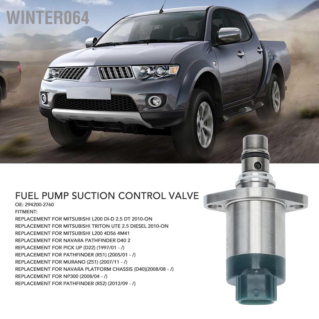 Winter064 Van điều khiển hút bơm nhiên liệu Kết cấu kim loại 294200‑2760 SCV Thay thế cho MITSUBISHI L200 TRITON