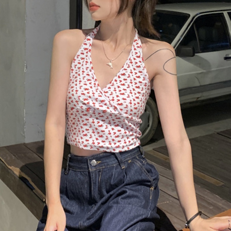 Áo Hai Dây Họa Tiết Hoa Thời Trang Mùa Hè Cho Nữ