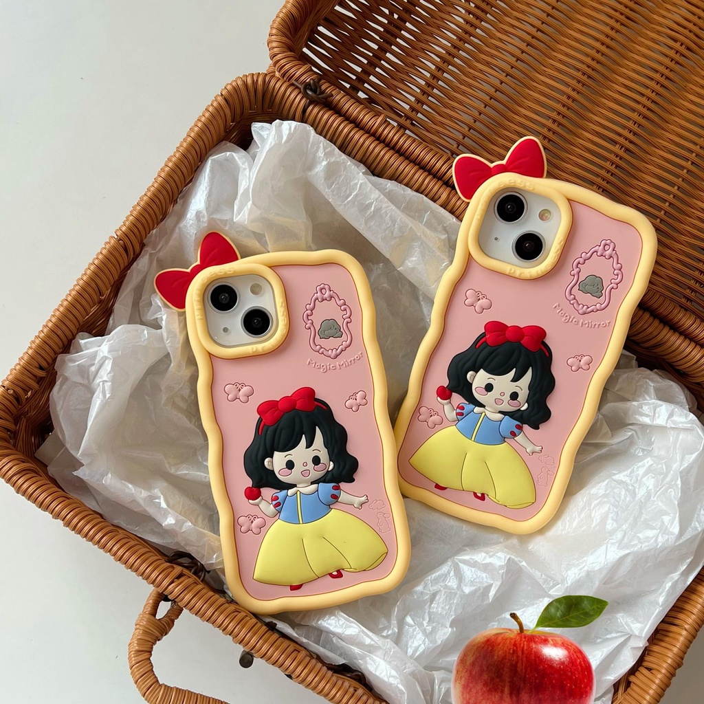 Ốp Điện Thoại Silicon Tpu Mềm Hình Công Chúa Hoạt Hình 3D Chống Sốc Chống Rơi Cho iPhone 14 13 12 11 Pro Max