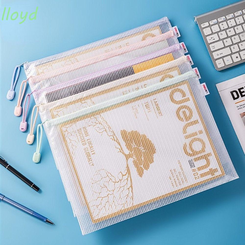 Bộ 5 Túi Lưới Đựng Tài Liệu Cỡ A4 Chống Thấm Nước Màu Sắc Xinh Xắn Tiện Dụng