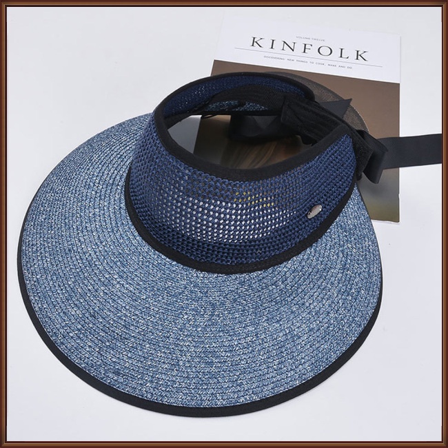 Nón Rộng Vành Hở Chóp Thiết Kế Thắt Nơ Thời Trang Đi Biển Mùa Hè Cho Nữ