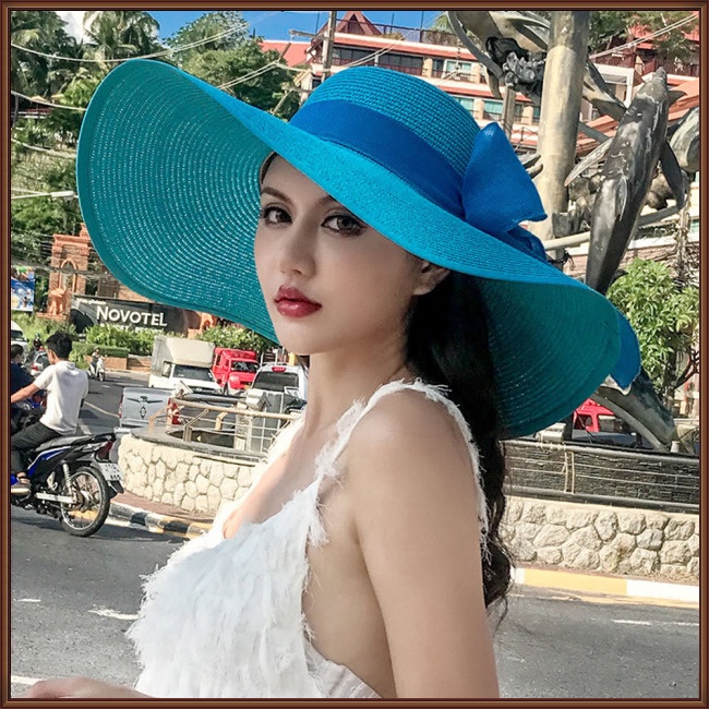 Mũ Cói Rộng Vành Chống Nắng Phong Cách Hàn Quốc Thời Trang Đi Biển Mùa Hè Cho Nữ