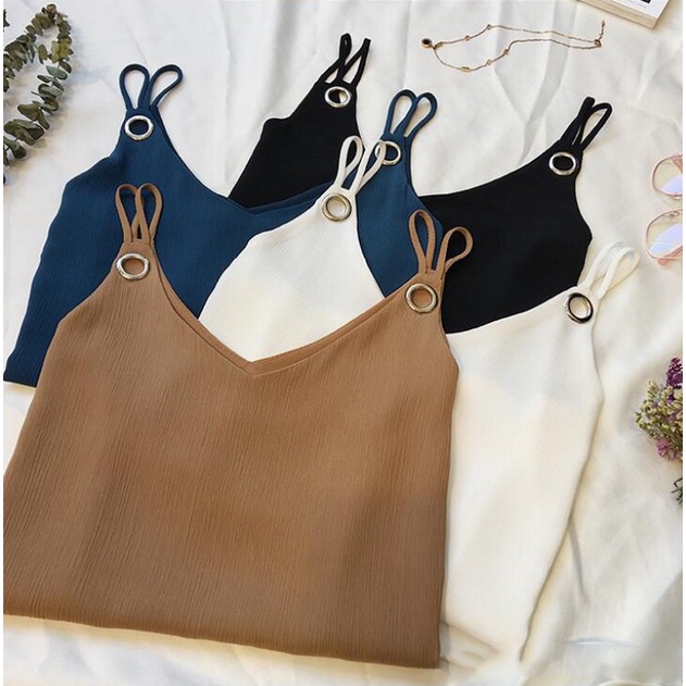 Áo Tank Top Không Tay Cổ Chữ V Dáng Rộng Plus Size Cho Nữ