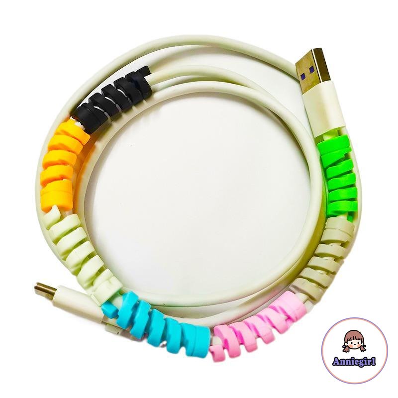 Set 4 Vỏ Bọc Bảo Vệ Dây Cáp Sạc USB Hình Xoắn Ốc Thông Dụng