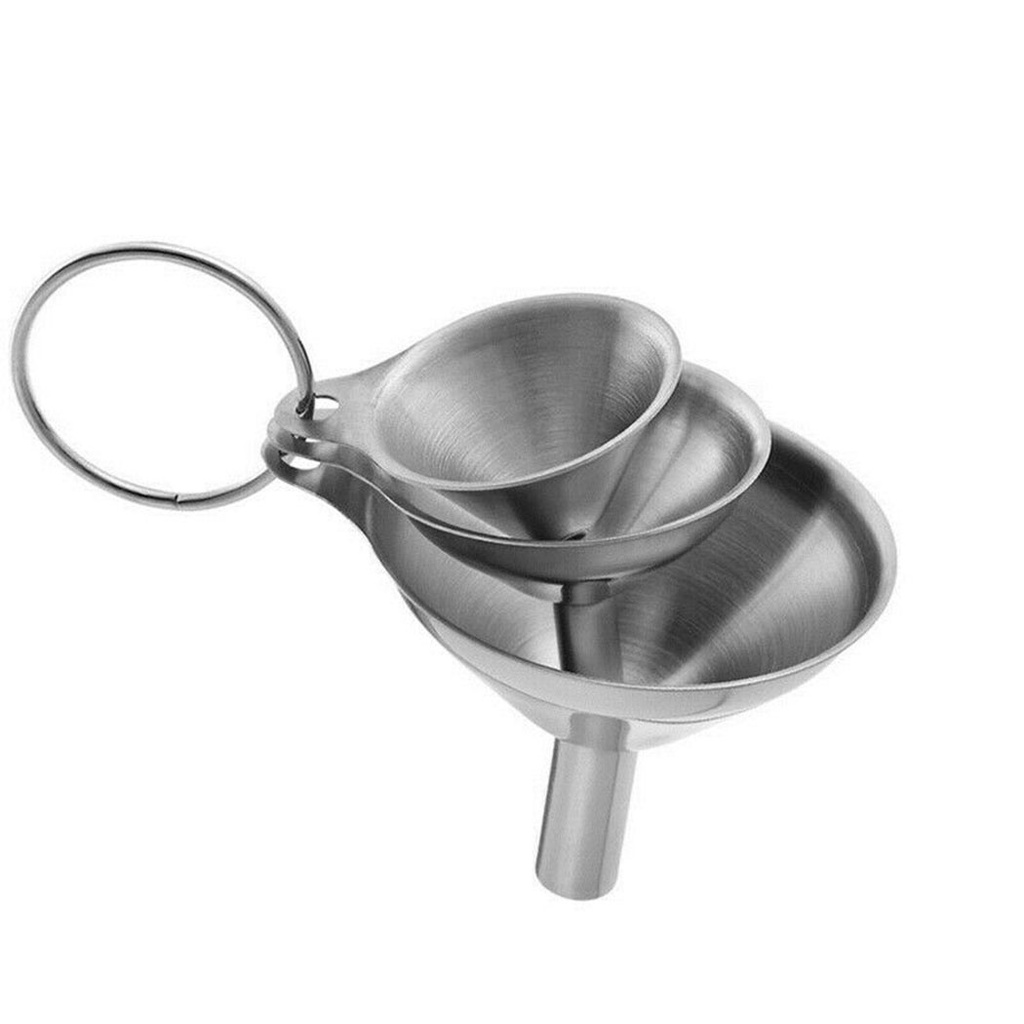 Set 3 Phễu Chiết Dung Dịch Bằng Thép Không Gỉ Tiện Lợi